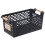 Foldable Rectangular Storage Basket with EasyCarry Handles for Bathroom and Kitchen Organization  Black 1