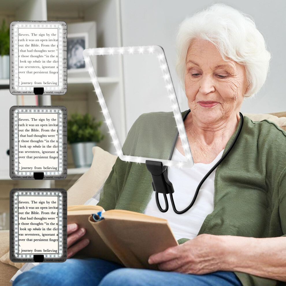 Light Rechargeable Magnifying Glass With 5X Led Full Page Magnifier For Reading And Crafts