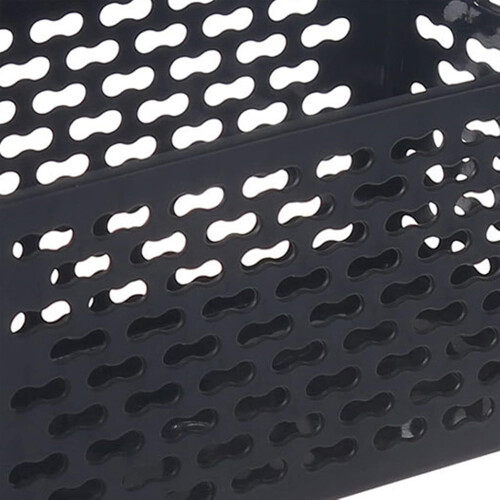Foldable Rectangular Storage Basket with EasyCarry Handles for Bathroom and Kitchen Organization  Black 1