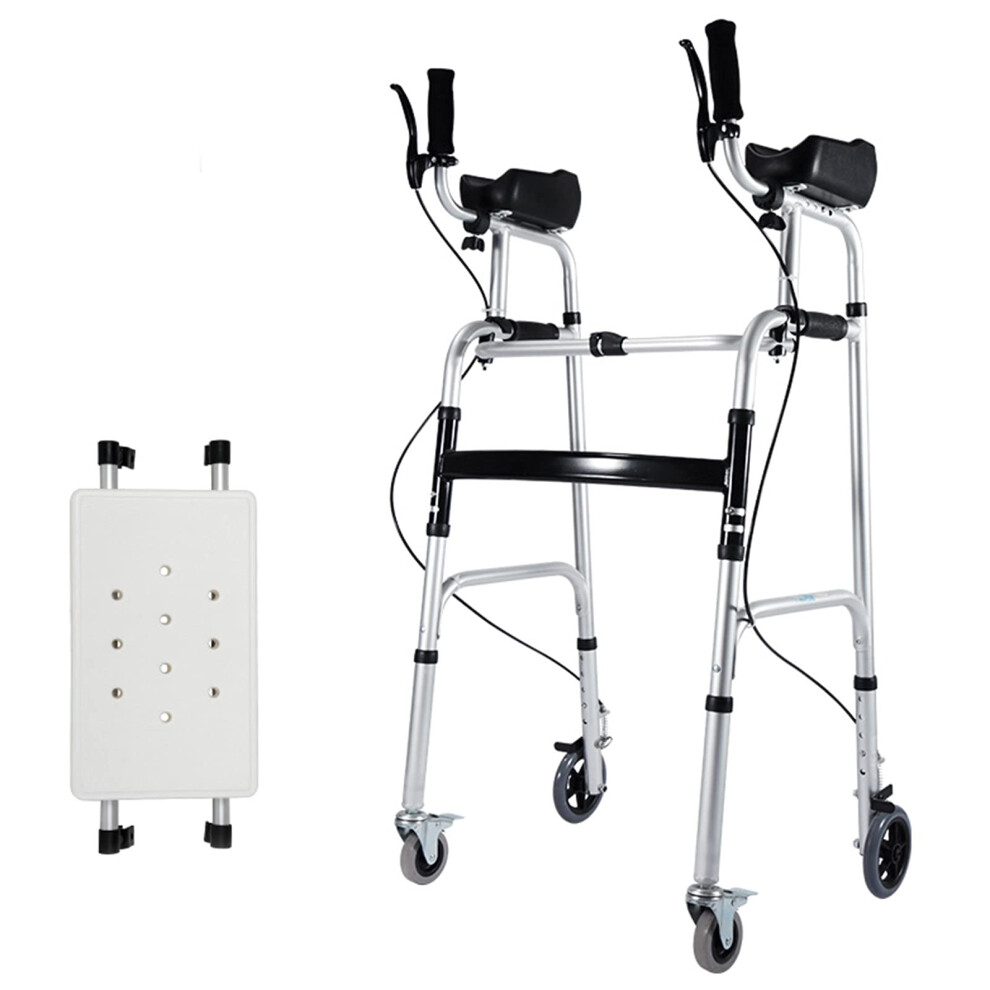 Forearm Support Walker with Brakes for Seniors, Tall Upright Rollator with Adjustable Armrests