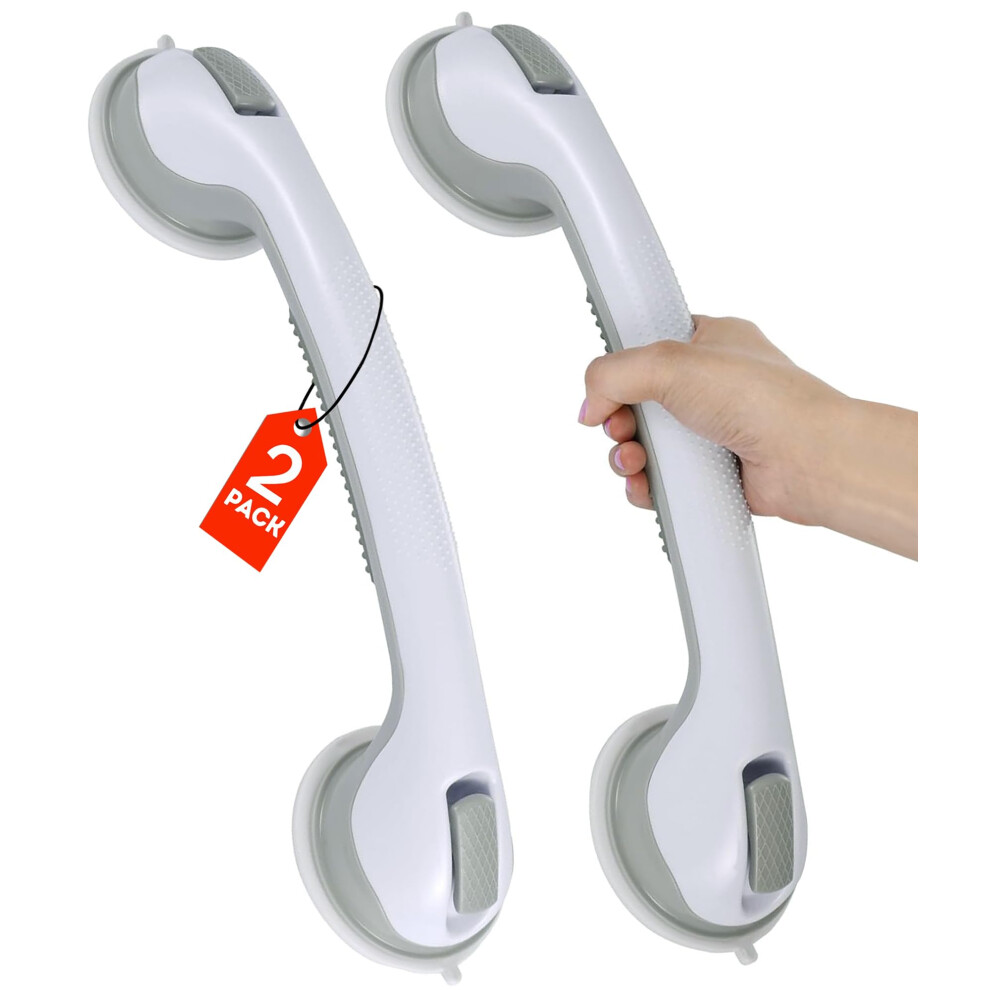 Grab Bars for Bathtubs and Showers, Shower Handle 2 Pack 16 Inch Suction Cup
