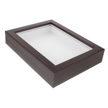 Dried Flower Display Frame Vintage Shadow Box for Specimens with Transparent Window Deep Walnut