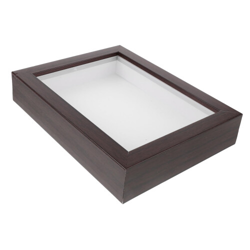 Dried Flower Display Frame Vintage Shadow Box for Specimens with Transparent Window Deep Walnut