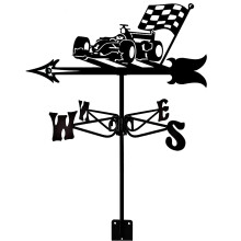 Stainless Steel Weather Vane with Accurate Wind Direction for Outdoor Garden Decor, Sports Car Design