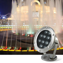 Underwater LED Pool Light IP68 Waterproof 180 Adjustable DC12V Yellow Submersible Pond Spotlight