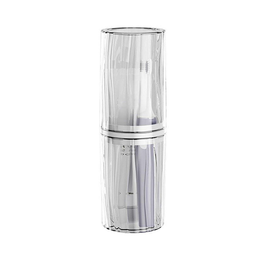 Travel Toothbrush Holder 2 in 1 Design with Rinse Cup, Compact Odorless Travel Storage Box
