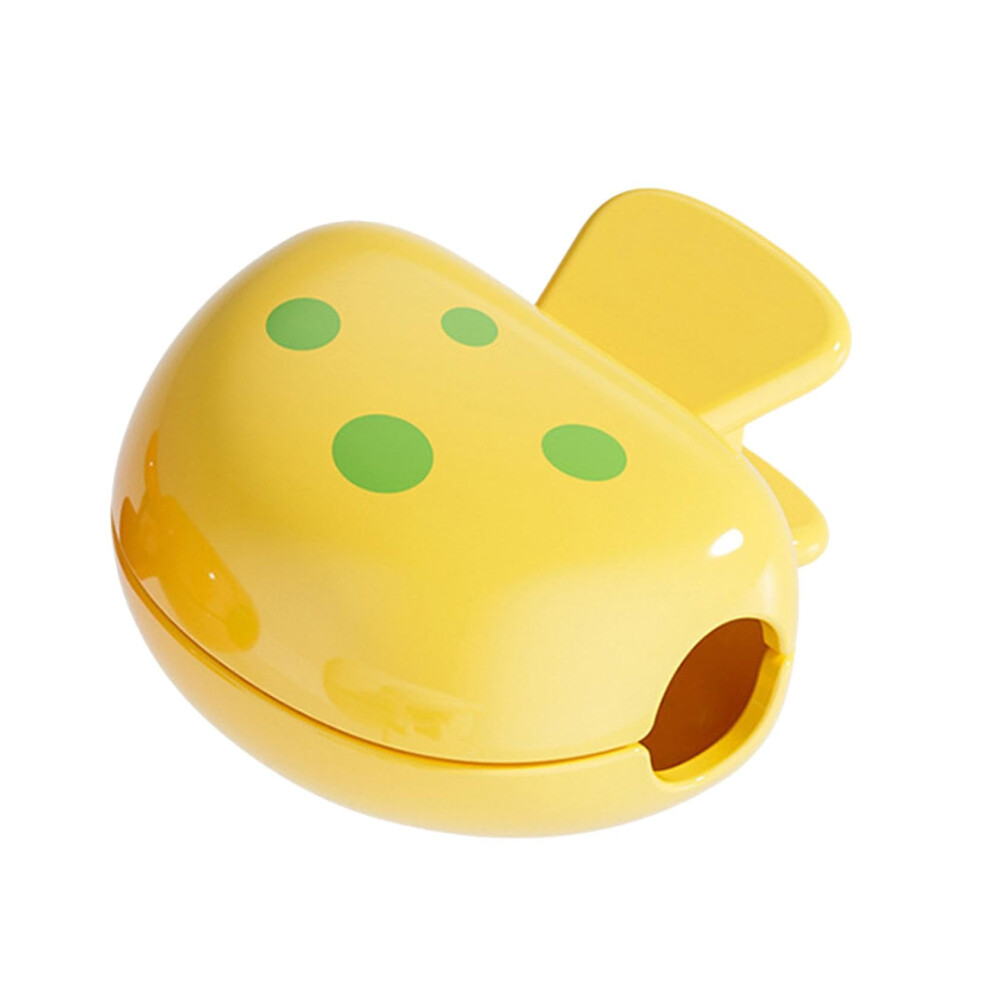 Yellow Electric Toothbrush Head Cover With Elastic Clamp Fit, Durable Travel Protector, Mushroom Design