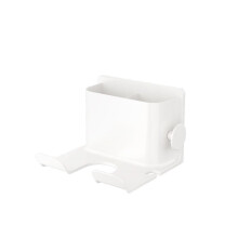 Hair Dryer Holder Wall Mounted Universal Fit with Cord Organizer No Drilling for Bathroom White