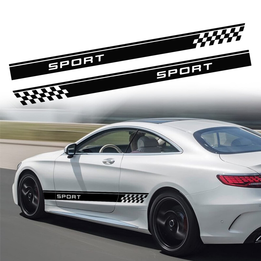 Universal Car Vinyl Racing Stripe Decal Sticker For Door Side Suv Truck Offroad Style 9 Black 9053599271130