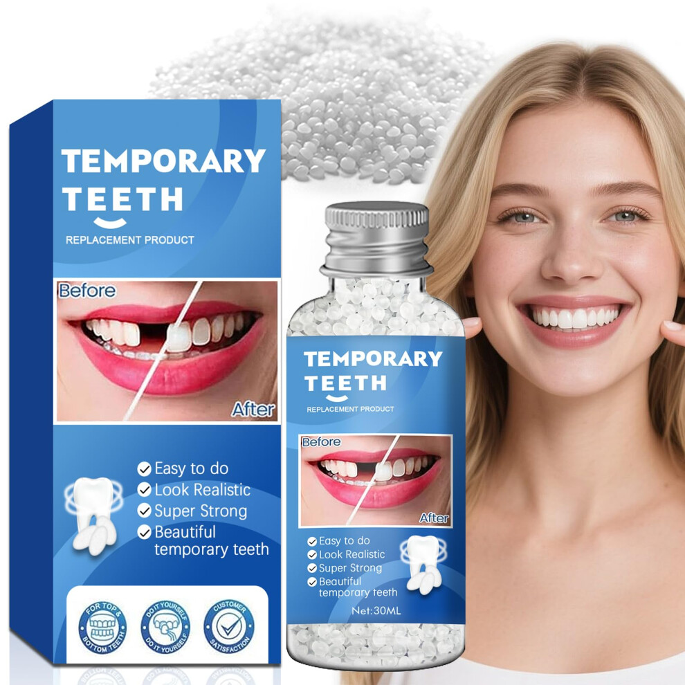 Temporary Tooth  Kit with Moldable Dental Beads for Quick Tooth Restoration and Natural Fit