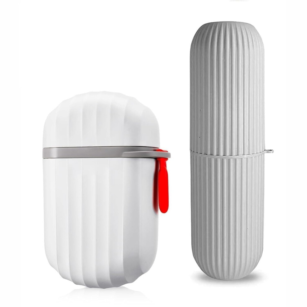 Travel Soap Case and Electric Toothbrush Holder, Waterproof Leakproof Set with Lid for Travel Camping