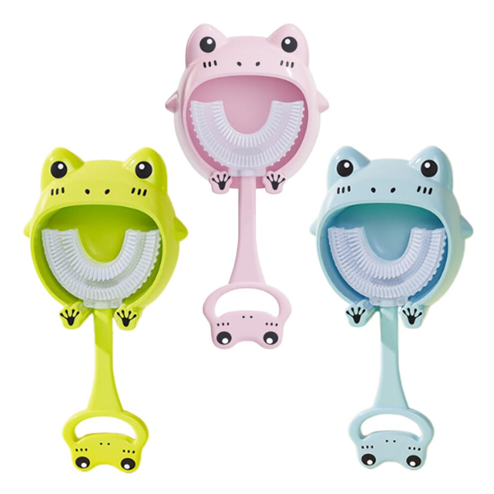 Kids UShaped Toothbrush 3 Pack with 360 Cleaning and Soft Silicone for Toddlers and Children