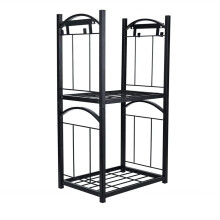 Firewood Rack with TwoLayer Storage and Detachable Tool Rack for Indoor Outdoor Fireplace Logs