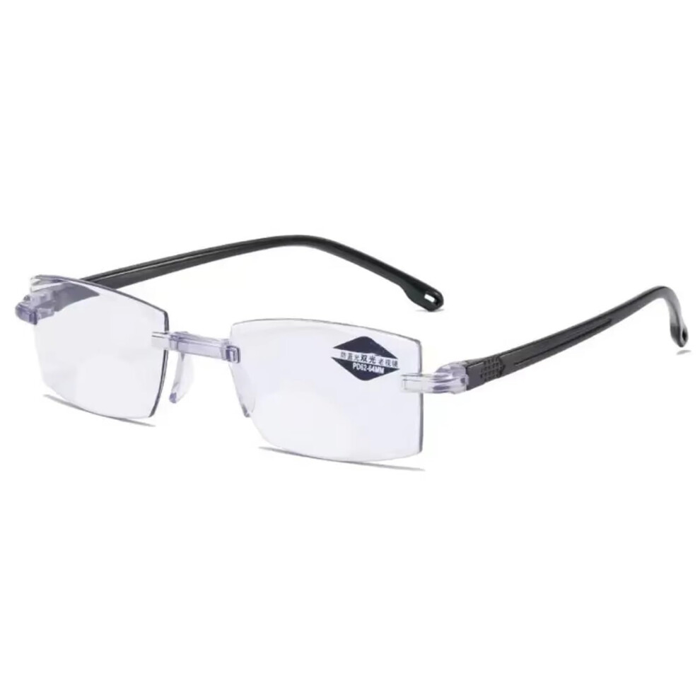 Blue/Light Frameless Progressive Reading Glasses 2Pack With Auto Focus Lens And Blocking +0.004.00