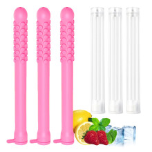 Essential Oil Breath Stick for Fresh Breath Aroma – Reusable Silicone with 9 Replacement Cores, Pink