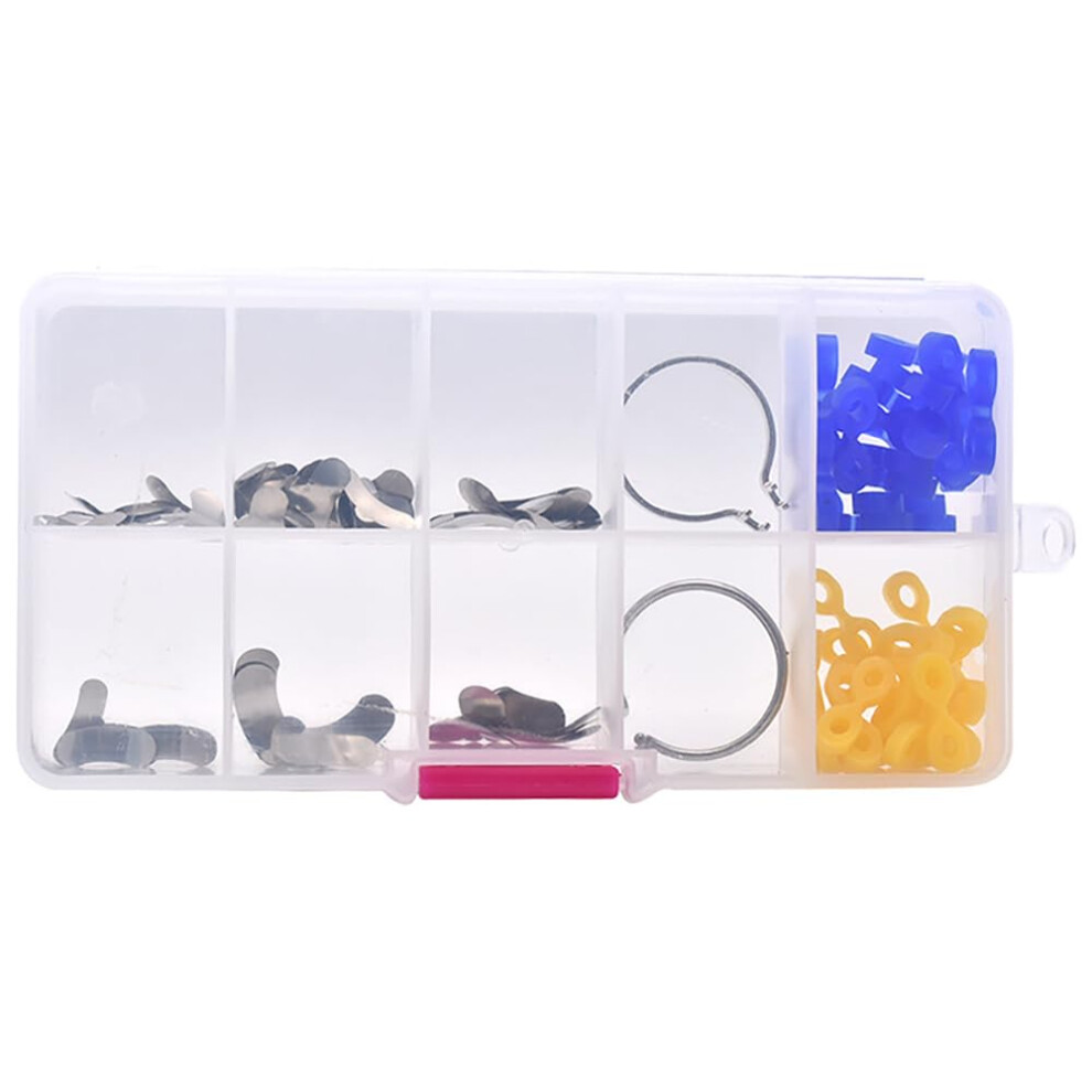 Dental Matrix System Kit with Sectional Contoured Matrices, Metal Rings and Elastic Wedges, 120pcs