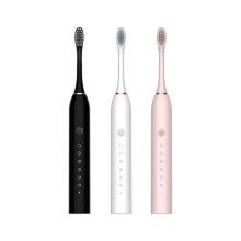 Black Sonic Electric Toothbrush Set with Smart Pressure Sensor, 6 Modes, 60Day Rechargeable Battery