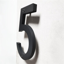 6 Inch Floating House Numbers Black Acrylic Address Plaque Weatherproof Outdoor Sign