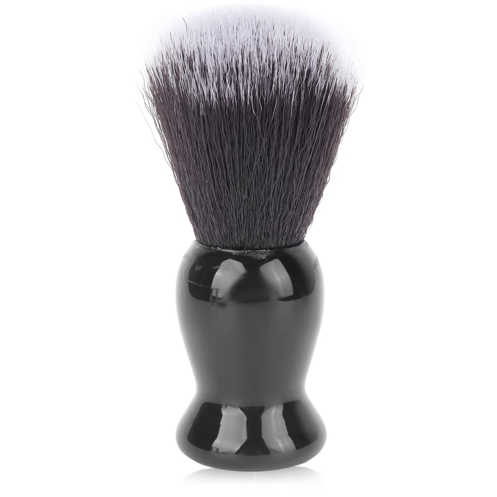 Black Shaving Brush And Barber Neck Duster With Soft Bristles For Easy Hair Removal At Home Or Salon