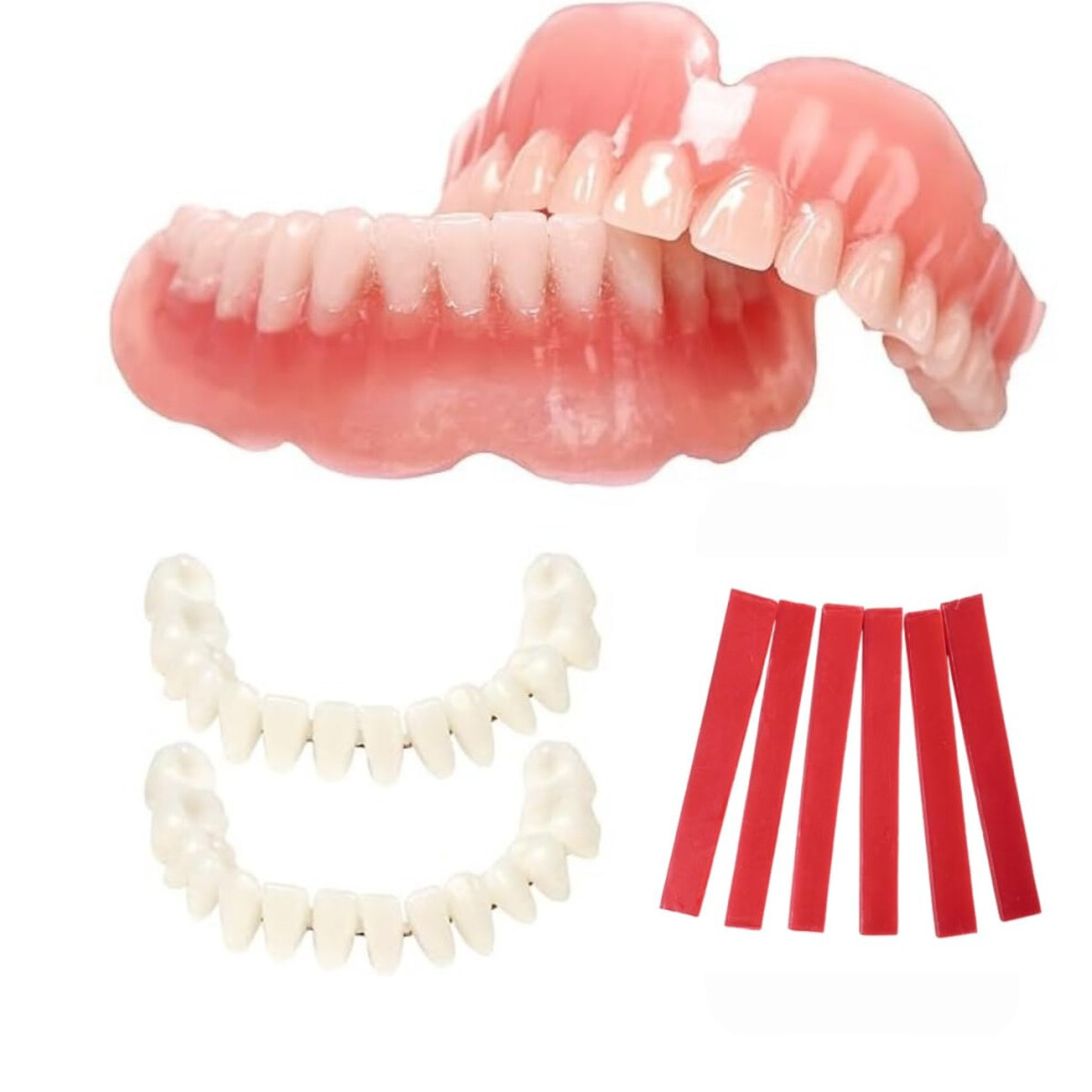 Denture Veneers DIY Temporary Teeth Replacement Kit Upper and Lower NaturalLooking Smile