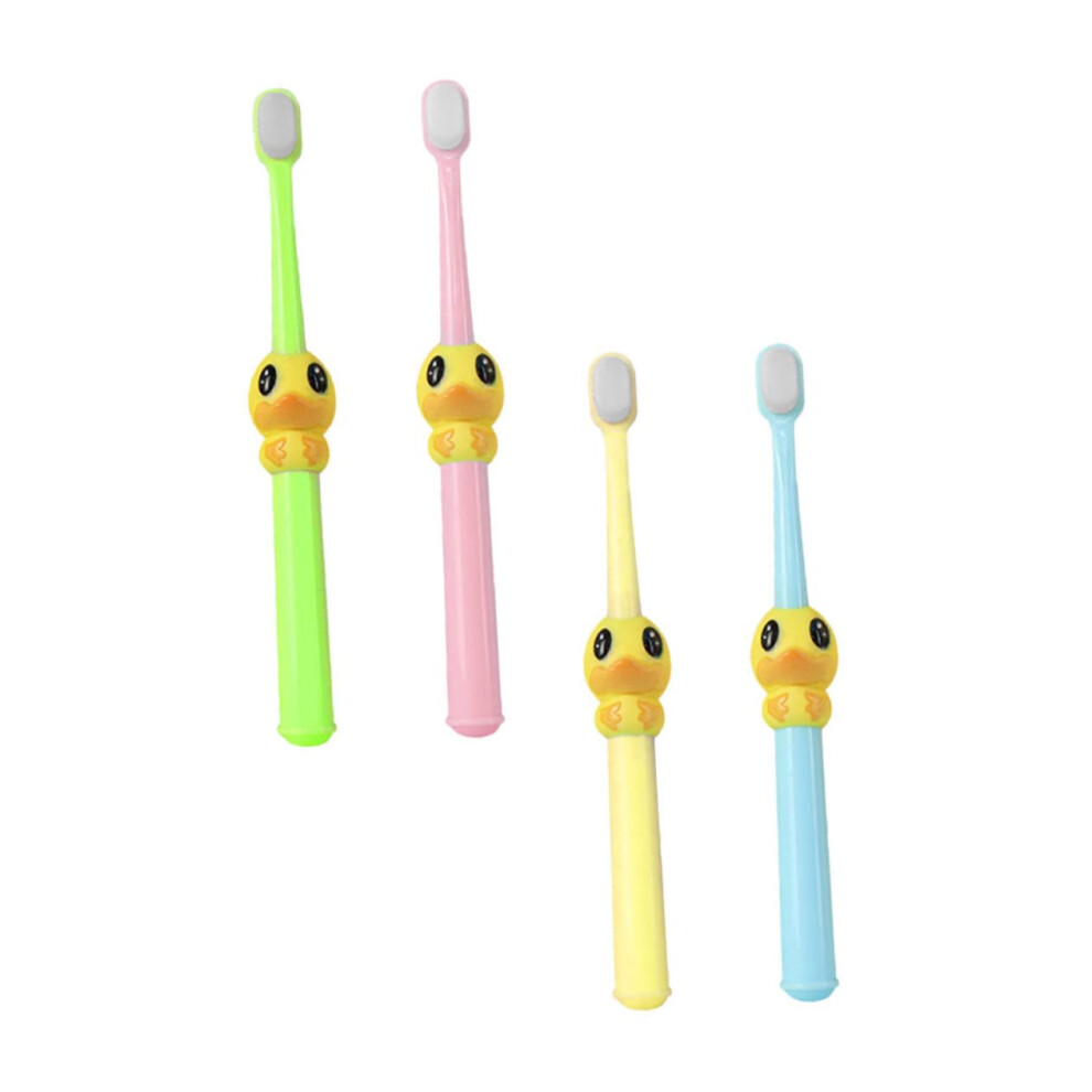 Kids Toothbrush Set with Soft Bristles, Cartoon Design, ChildFriendly Size, 4 Pack for Oral Care