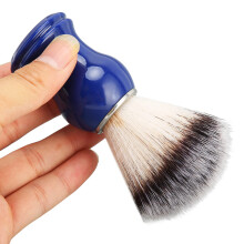 Shaving Brush for Men with Blue Handle, Nylon Beard Brush for Salon or Home, QuickDry Bristles