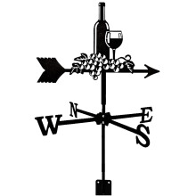 Retro Metal Garden Weather Vane Rustproof Wind Direction Indicator for Outdoor Rooftop Decor