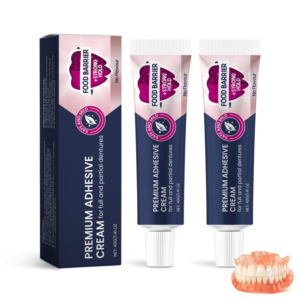 Denture Adhesive Ultra Max Hold Pack of 2 LongLasting Odorless 1.41 oz
