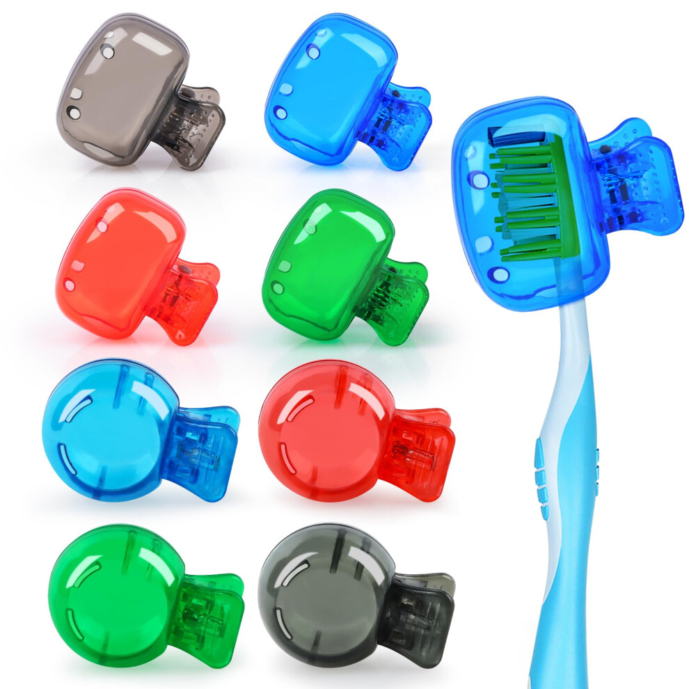 8 Pack Travel Toothbrush Head Covers with Vent Holes, Dustproof Protector Caps for Home and Trips