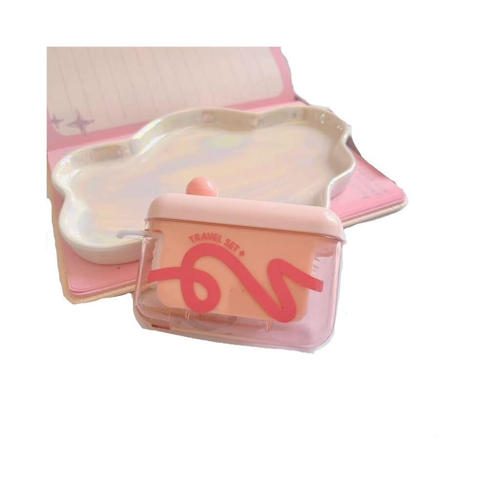 Pink Portable Dental Floss Dispenser With Automatic Popup, Refillable Travel Case, 50 Picks,
