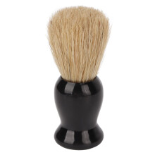 Men's Shaving Brush with Soft QuickDry Bristles, Easy Foaming Curved Handle, Glossy Black Travel Use