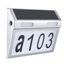 Solar House Number Light with LED, Fast Solar Charging, IP65 Waterproof, 3 Lighting Modes Outdoor