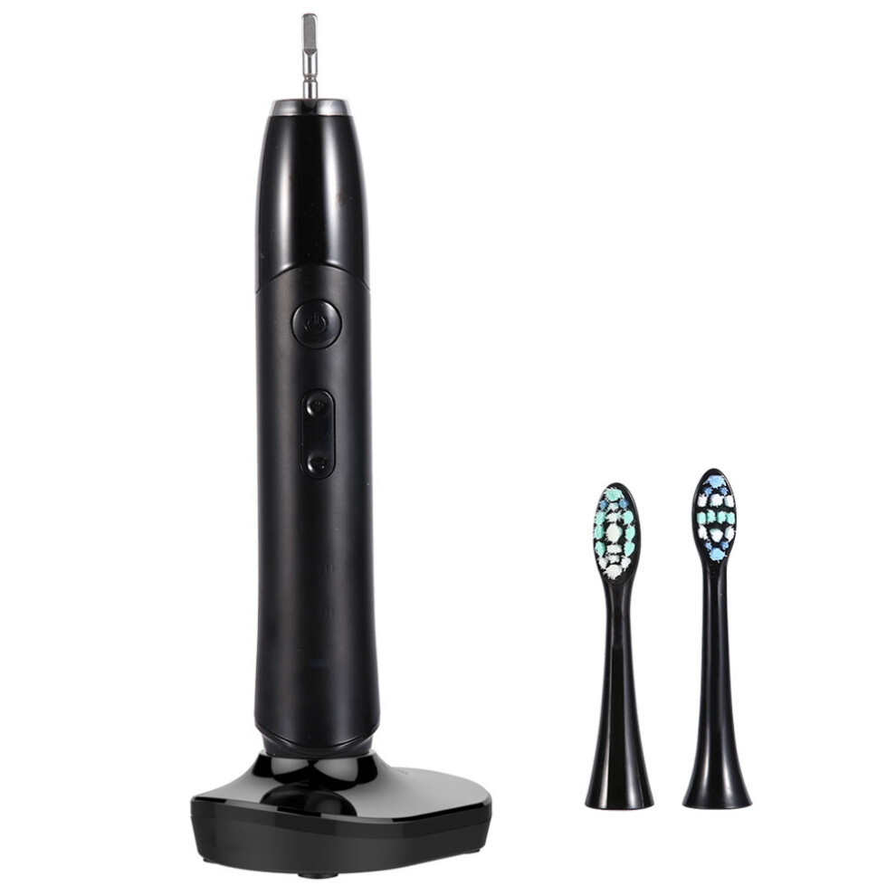 Black Battery-Powered Adult Toothbrush, Ada Accepted Oral Care, Sonic Vibration Toothbrush For Complete Cleaning, Ultrasonic 360 Bristles Brush,