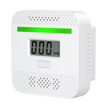Carbon Monoxide Detector with LCD Display, Loud 85dB Alarm, Battery Powered Mini CO Alarm for Travel Camping Hotel (White)