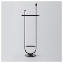 Freestanding Metal Coat Rack with Marble Base for Bedroom and Entryway – Stylish Black Clothes Organizer