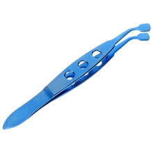 Eyelid Gland Massage Tweezer Titanium Forceps for Eyelash and Eyebrow Relief Blue 10x1x1cm