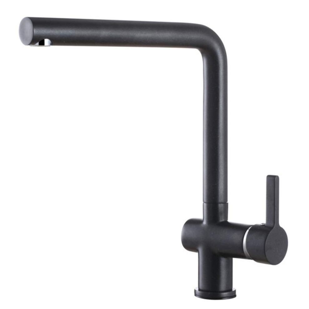 Black Kitchen Sink Mixer Tap Single Handle 360 Swivel Spout Brass Faucet Schwarz Painting 9365369639331