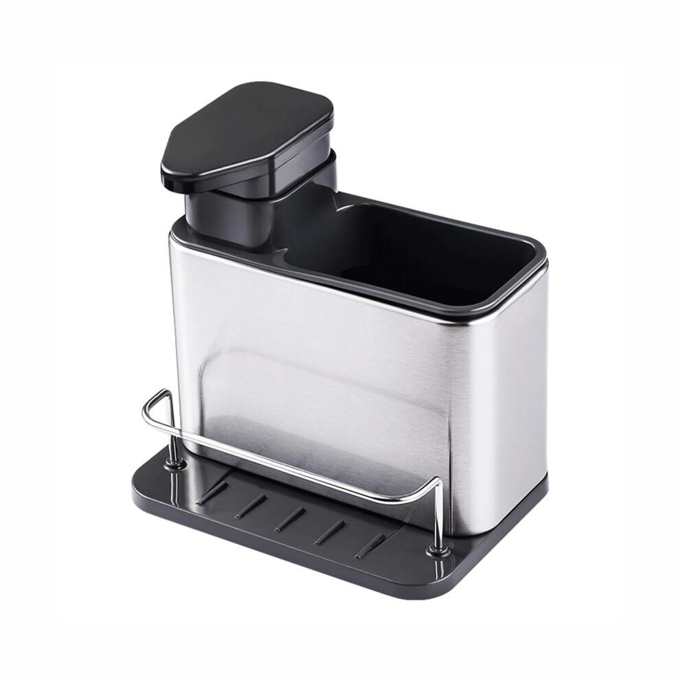 3In1 Kitchen Soap Dispenser With Sponge Holder, Stainless Steel Sink Organizer With Drip Tray 9070919825194