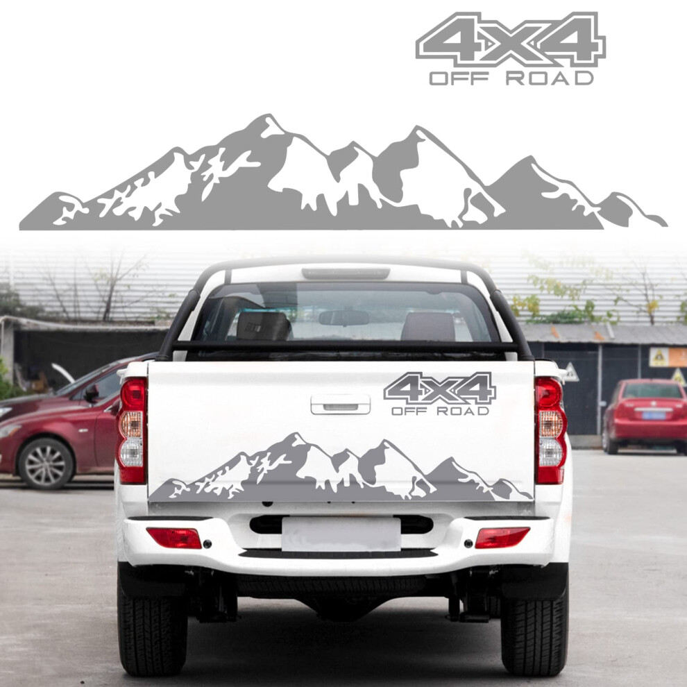 Truck Tailgate Decal 4X4 Mountain Vinyl Stripe Car Body Sticker For Pickup Offroad L012 Gray 9164114475800