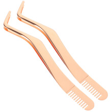 2pcs Stainless Steel Eyelash Applicator Tool with Comb for Precision Lash Application and Easy Use