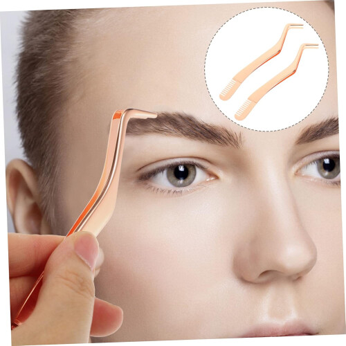 2pcs Stainless Steel Eyelash Applicator Tool with Comb for Precision Lash Application and Easy Use 2