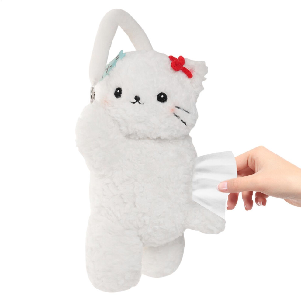 Cute Cat Car Tissue Holder Plush Box Cover With Smooth Zipper And Onehanded Access 9164114473349