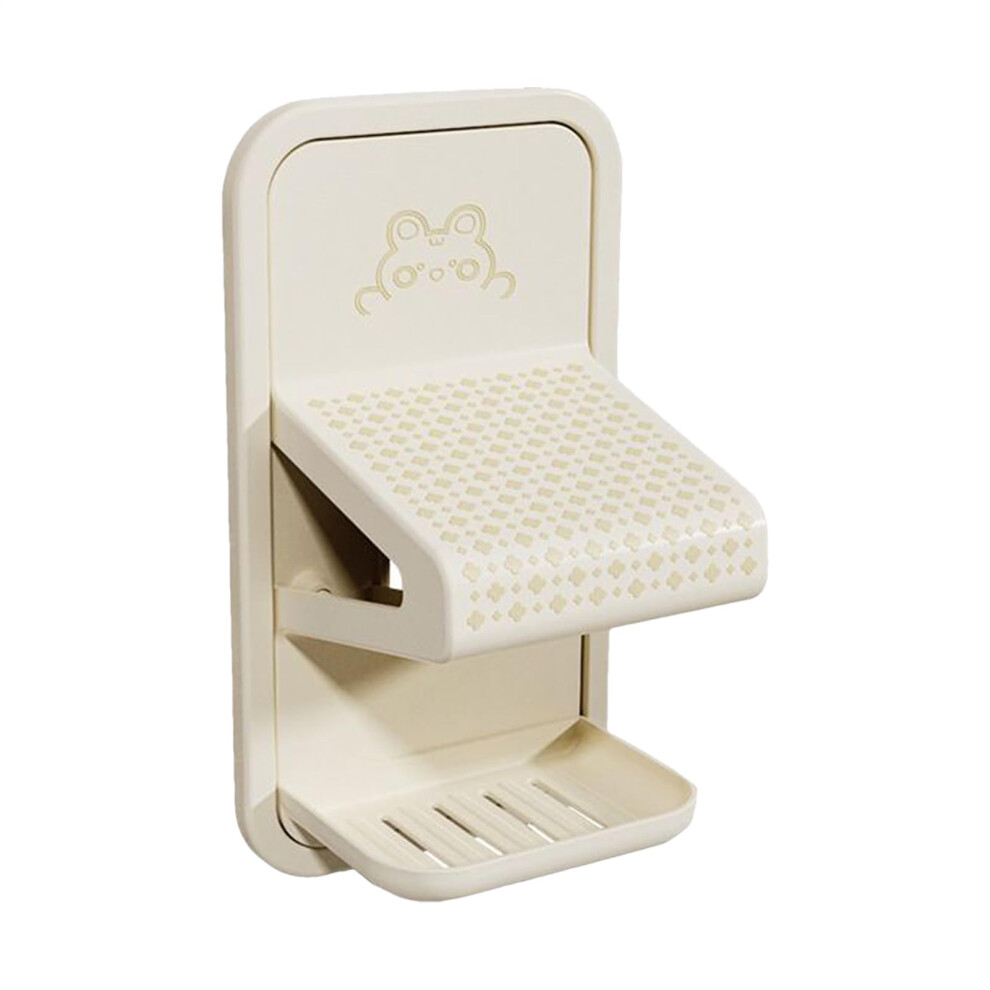 Shower Foot Rest Stool with Tray for Shaving Legs Wall Mounted Bathroom Accessory Cream