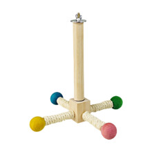 Wooden Parrot Perch Bird Cage Stand with Claw Grinding Surface for Conures Budgies Lovebirds