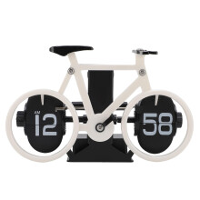 Bike Shaped Retro Flip Clock with Vintage Desk Style, Automatic Time Adjustment for Home Office Decor