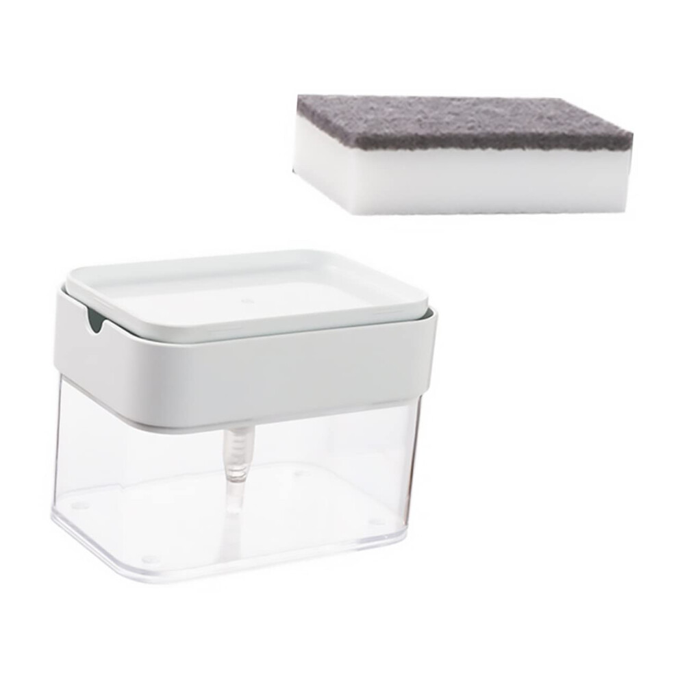 Kitchen Soap Dispenser With Sponge Holder, Transparent Large Capacity Bucket For Sink Cleaning 9365369638075