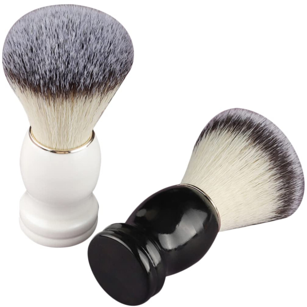 2 Pack Shaving Brush with Soft Bristles for Beard Care and Lathering Shaving Soap at Home or Barber