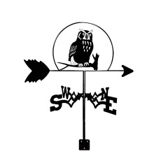 Weather Vane Wind Direction Indicator Stainless Steel Outdoor Decor with AntiRust Coating (Owl)