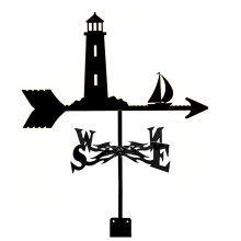 Vintage Metal Weathervane Wind Direction Indicator for Farm Patio Yard Barn Cupola (Wild Deer, Lighthouse)