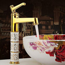 Rose Gold Bathroom Basin Mixer Tap Deck Mounted Brass Ceramic Sink Faucet